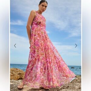 Johnny Was Loran Silk Tiered Maxi Dress